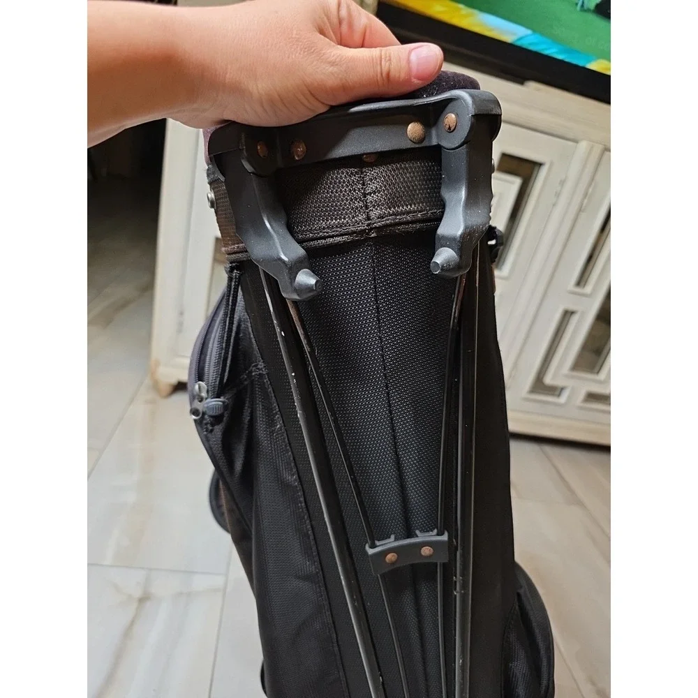 Knight Golf Bag 6-Way Divider Cart Carry Black Padded Shoulder Strap ⛳ Rain Hood